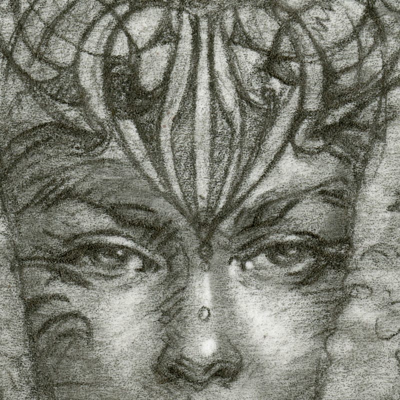 M25 Force of Will Art Sketch Close-up Eyes