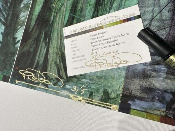 MtG: GURU LANDS Large 5' Gold Hand-Embellished CANVAS PRINT #3/5 - Image 8
